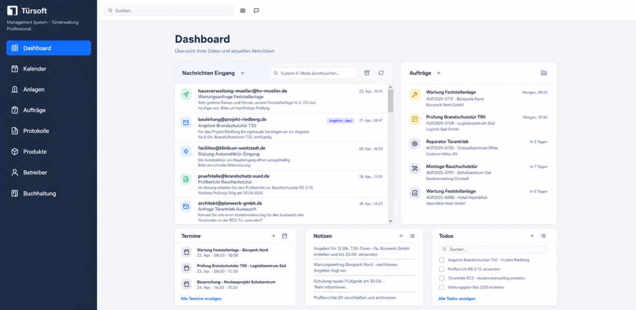 Tür-SOFT Dashboard