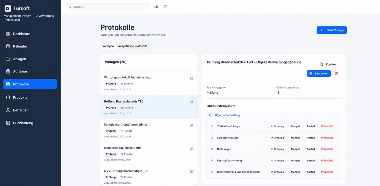 Tür-SOFT Protokolle